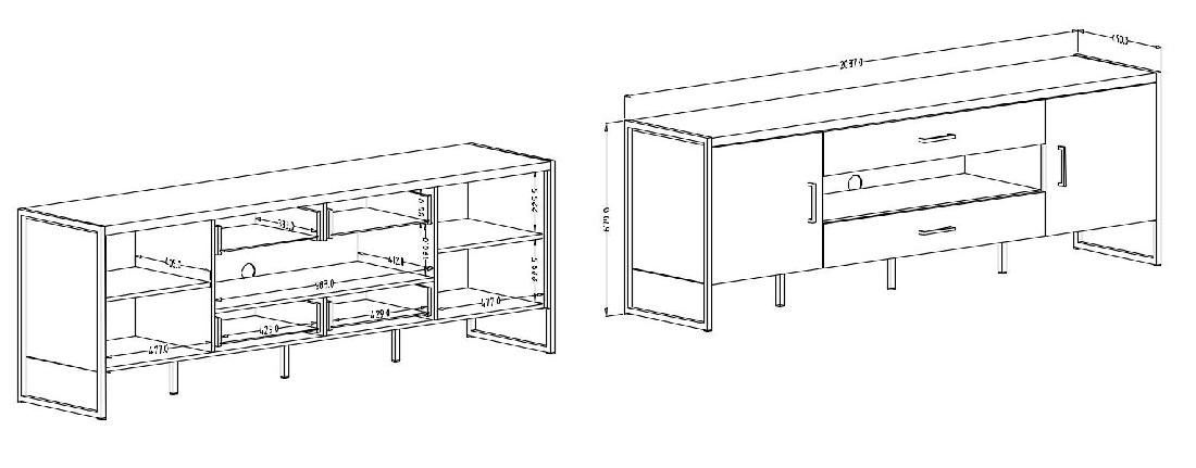 TV stolík Taren Typ 40 (smrek + čierna)