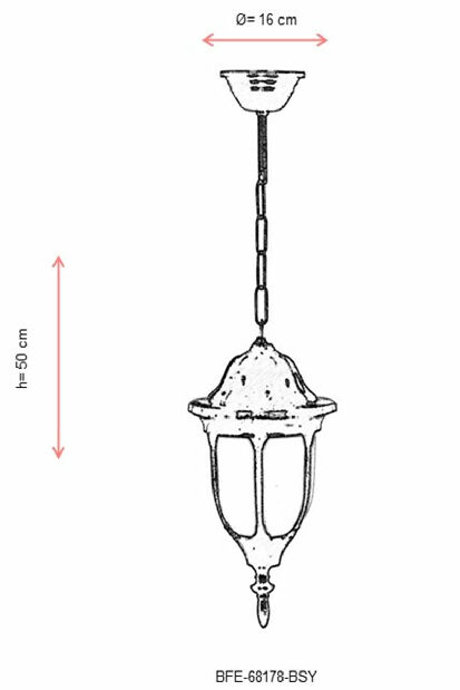 Lustră de exterior Braxton (Negru + alb)