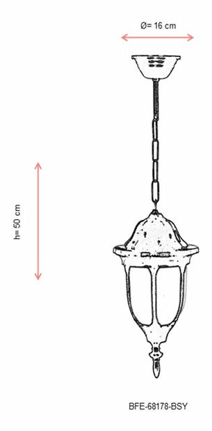 Lustră de exterior Braxton (Negru + alb)