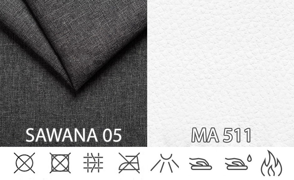 Rohová sedačka U Marlon (sivá + biela) (L)