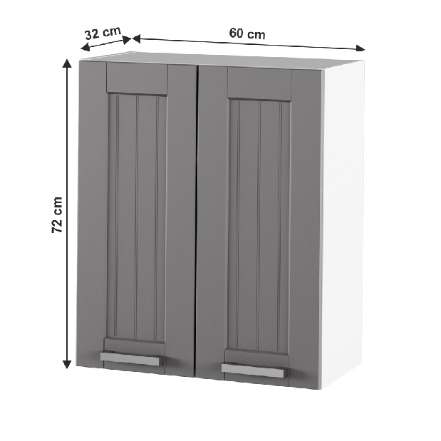 Felső konyhaszekrény Janne Typ 6 (sötétszürke + fehér)