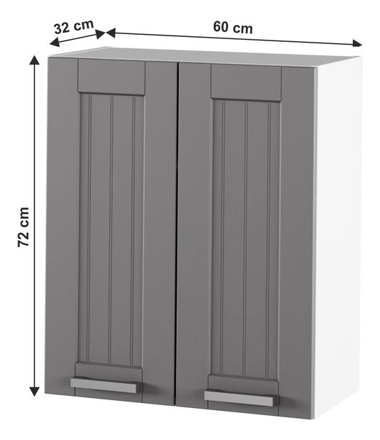 Dulap superior de bucătărie Janne Typ 6 (gri închis + alb)