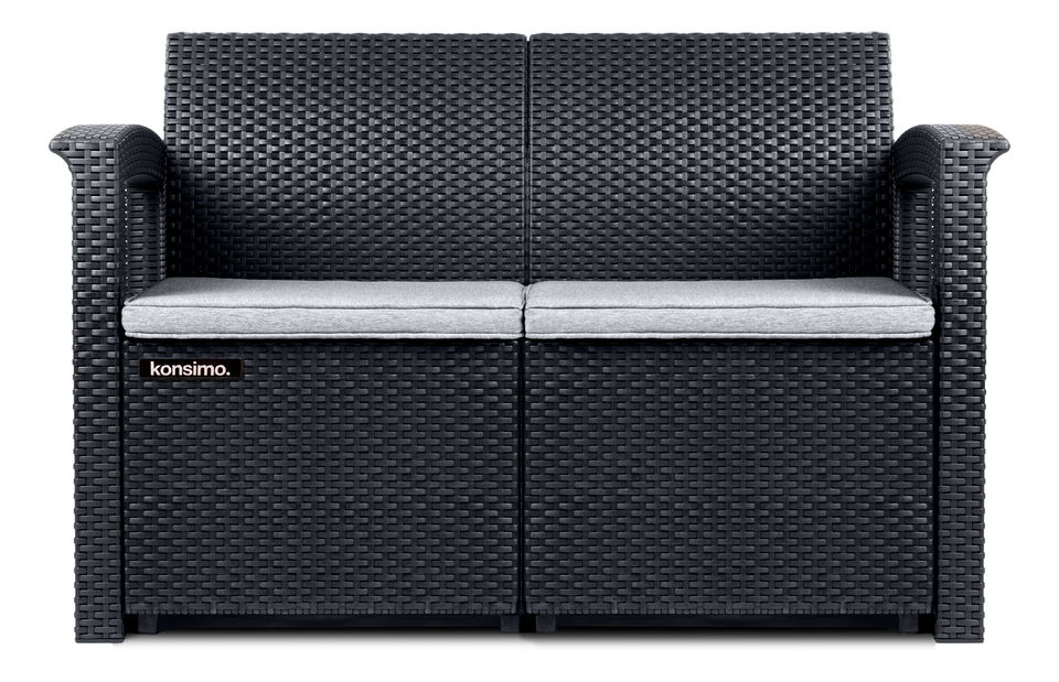 Set de grădină Nela 2 (gri închis) (pentru 4 persoane)