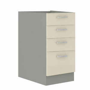 Dolná kuchynská skrinka 40 D 4S BB Pleitton (vysoký lesk krémový)