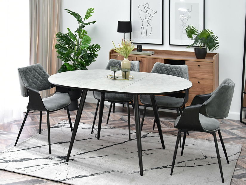 Étkezőasztal Nebula (szürke márvány + fekete)