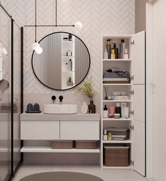 Kúpeľňová skrinka Samways 4 (biela)