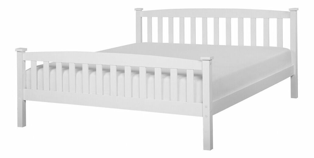 Manželská posteľ 140 cm GERNE (s roštom) (biela)