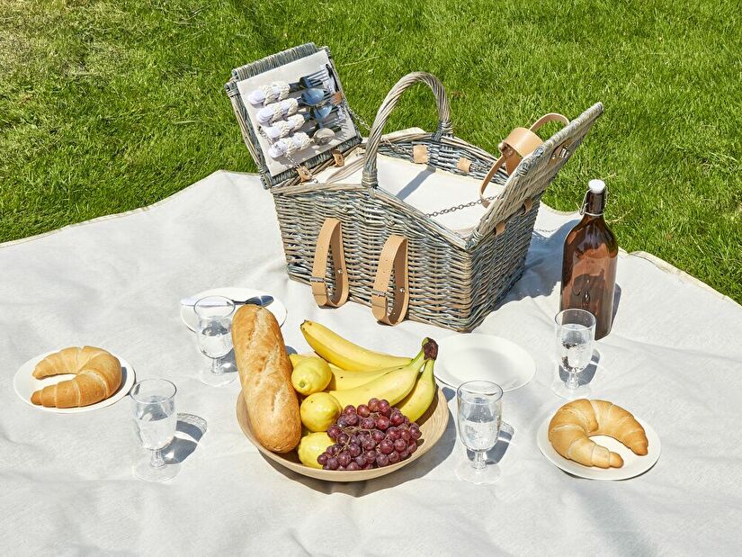 Piknik kosár Estella (természetes + szürke)