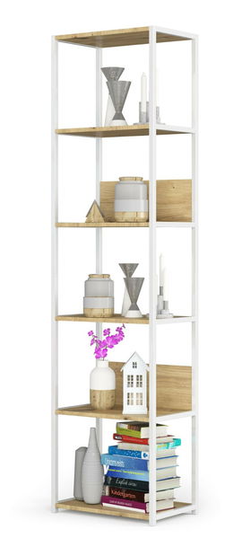 Regal Loriana II (bijela + hrast artisan)