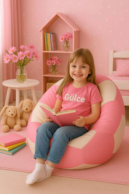 Babzsák Futbalos (fehér + rózsaszín)