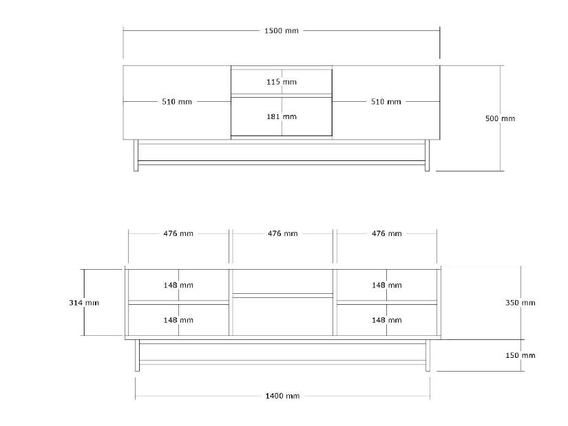 Masă TV/Dulap Pitule 2 (Nuc) 