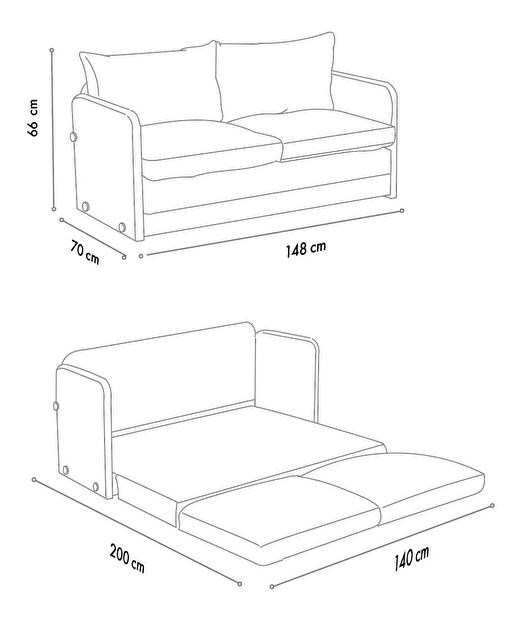 Canapea extensibilă Sagoretti XL (Crem)