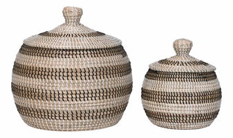 Set de 2 coșuri Ilaria (natural + negru)