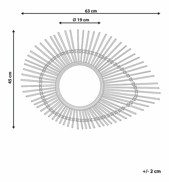 Zidno ogledalo Bernabe (prirodna)