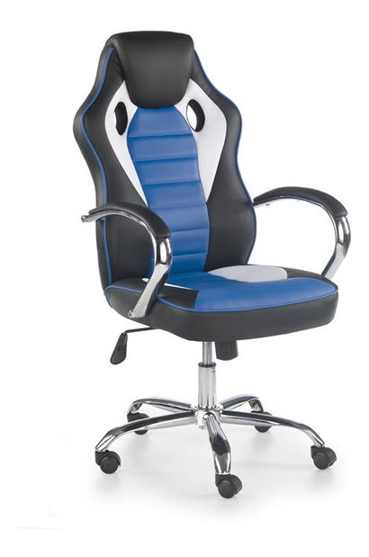 Kancelárske kreslo Scroll (čierna + biela + modrá)