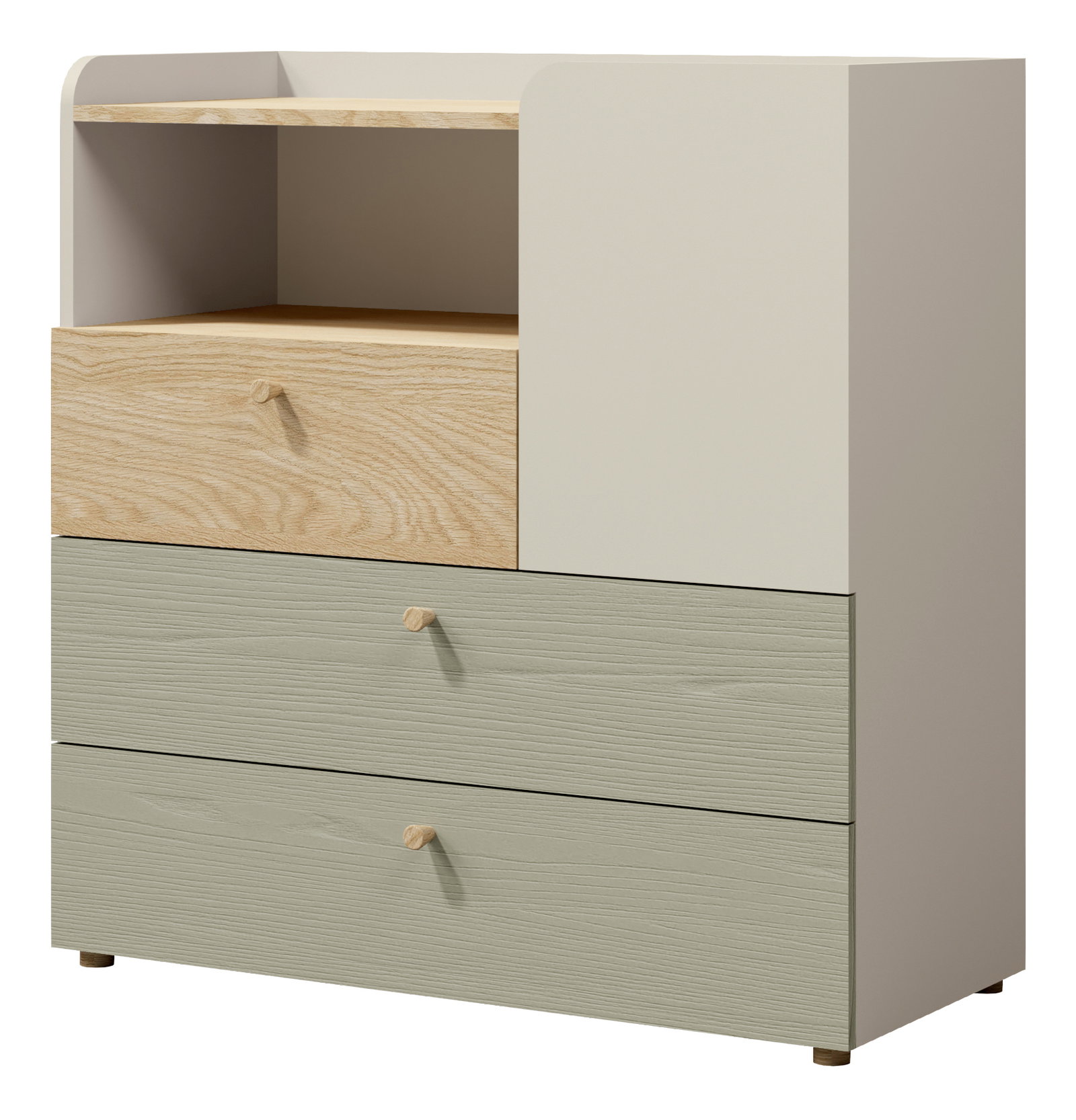 Komoda Yoda 10 (svijetlo bež + uljani hrast + eukaliptus)