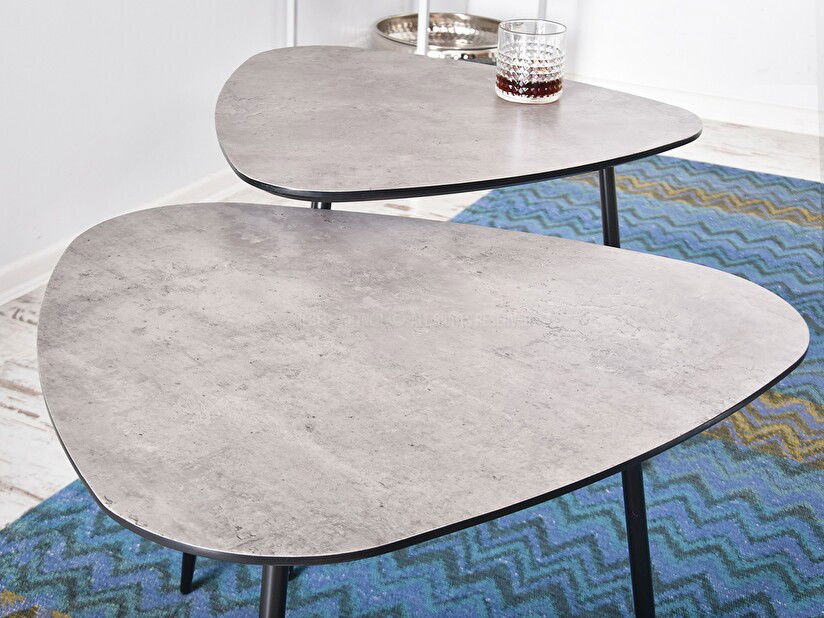 Dohányzóasztal Rossi Zest Xl (beton + fekete)