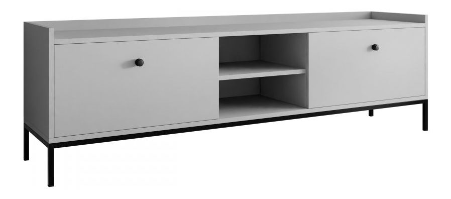 TV szekrény Tezarta 2K (világosszürke + fekete) 