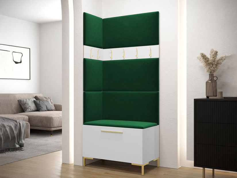 Mobilier hol Futura IV (alb + verde închis)