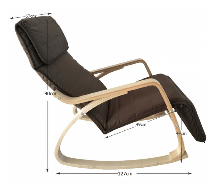 Hojdacie kreslo Runde (hnedá + breza)