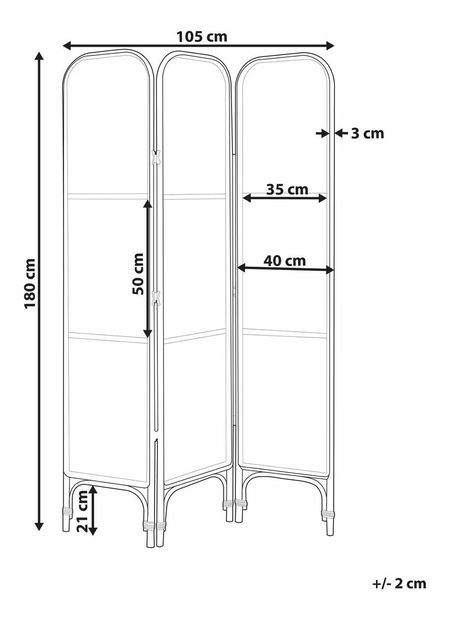 Paraván Potza (prírodná + čierna)