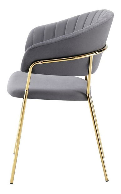 Blagovaonska stolica Dasmona 1 (sivo-smeđa + gold krom zlatni)