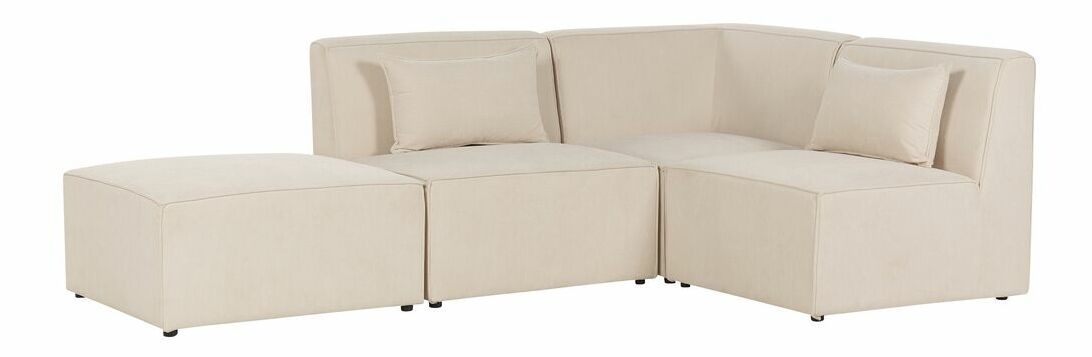 Rohová sedacia súprava s taburetkou Lemia (béžová) (L)