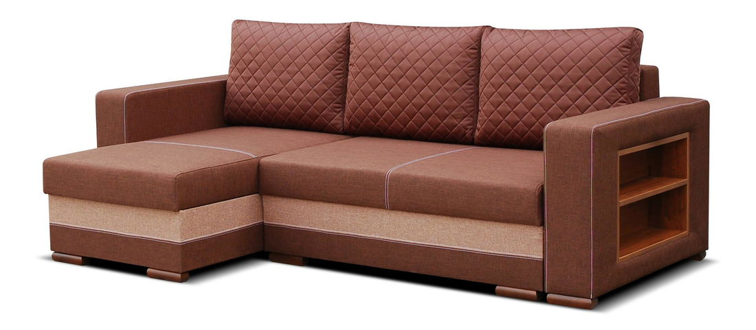 Sarok kanapé Riley (barna + világosbarna) (B)