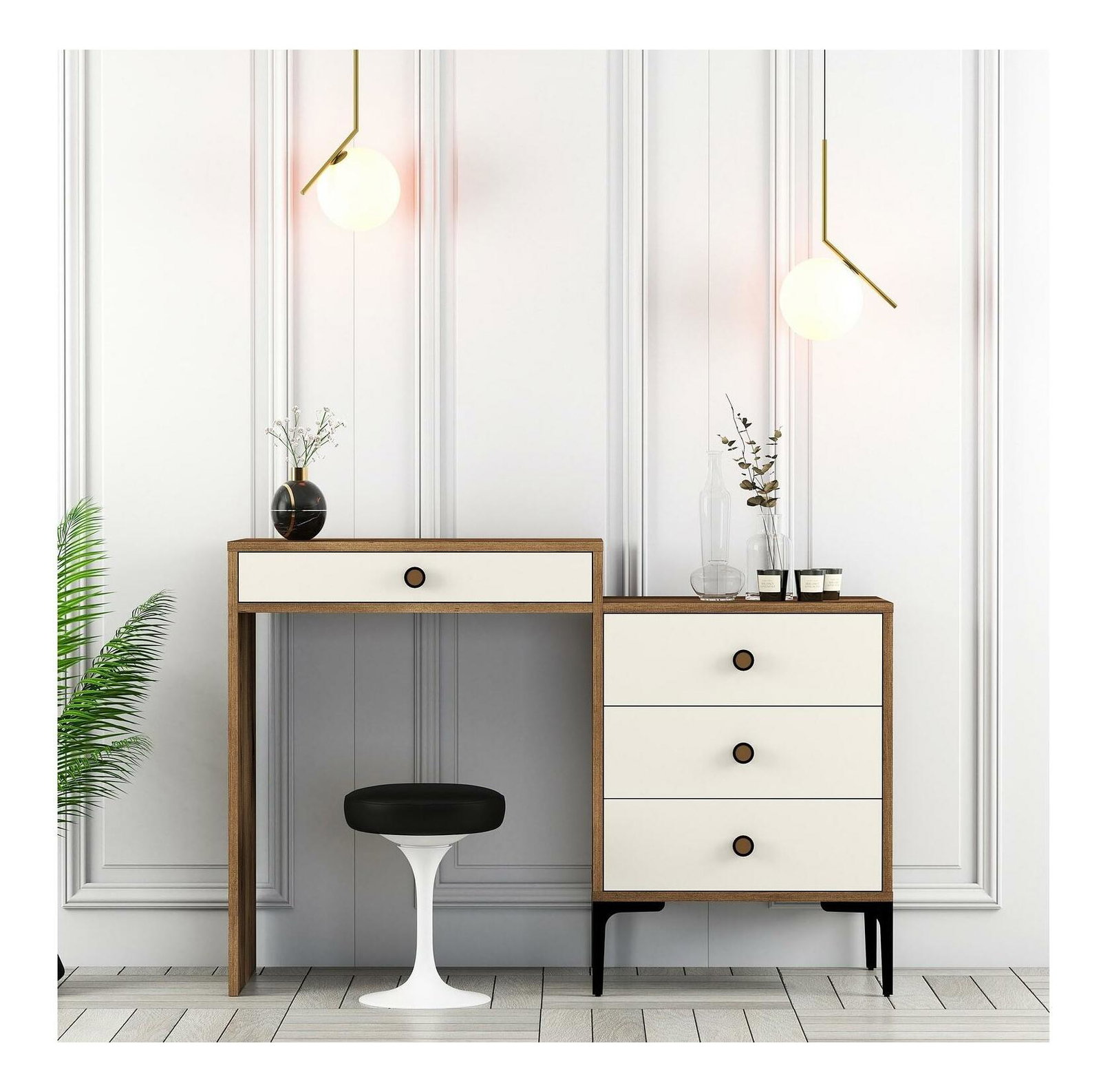 Fésülködőasztal Logan 2 (dió + krém)