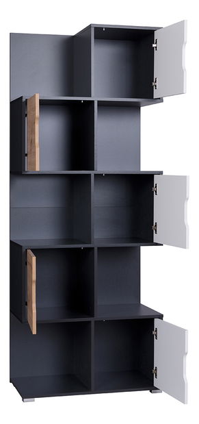 Regál Iweta R5D (grafit + biela matná)