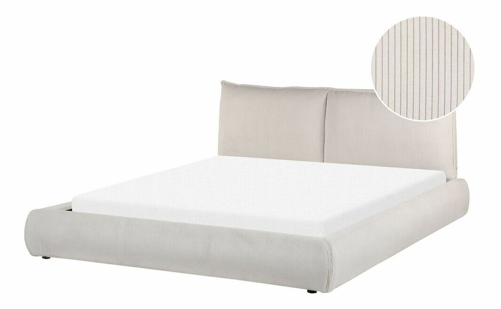 Manželská vodná posteľ 160 cm Vetiver (béžová) (s roštom a matracom)