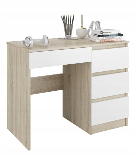 PC stol Noxar (hrast sonoma + bijela) (D)
