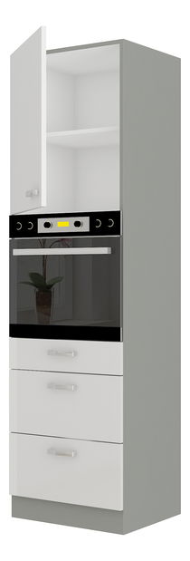 Kuhinjski ormarić za namirnice Brunea 60 DPS-210 3S 1F (siva + bijeli sjaj)