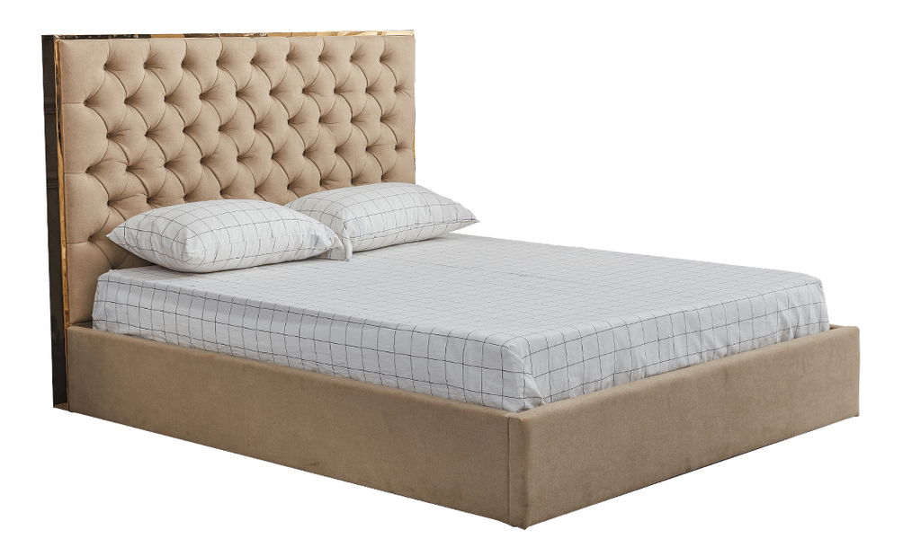 Manželská posteľ 160 cm Nadina (s roštom) (béžová)