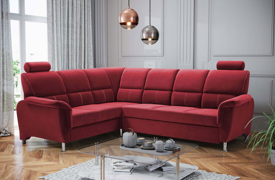 Rohová sedačka Dina (vínová) (L)