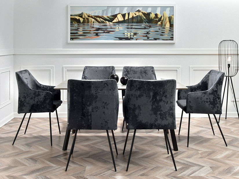 Jedálenská stolička Duplica (grafitová + čierna)