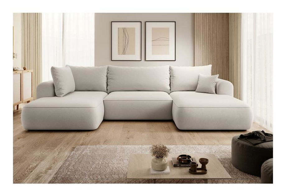 U alakú sarokkanapé Olivo U (B) (fehér + fekete)