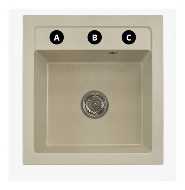 Kuchynský drez Borodus (béžová) (s 3 otvormi pre batériu)