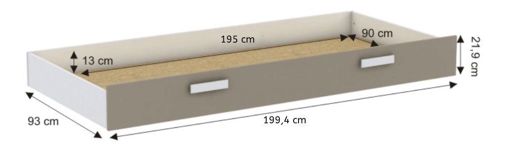 Ágyneműtartó az ágy alá Trinny (fehér + szürkésbarna)