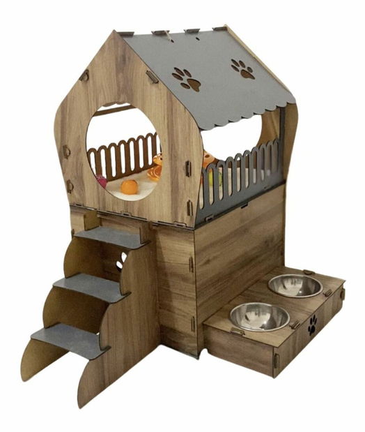 Škrabadlo pre mačky Nesty (antracit + dub)