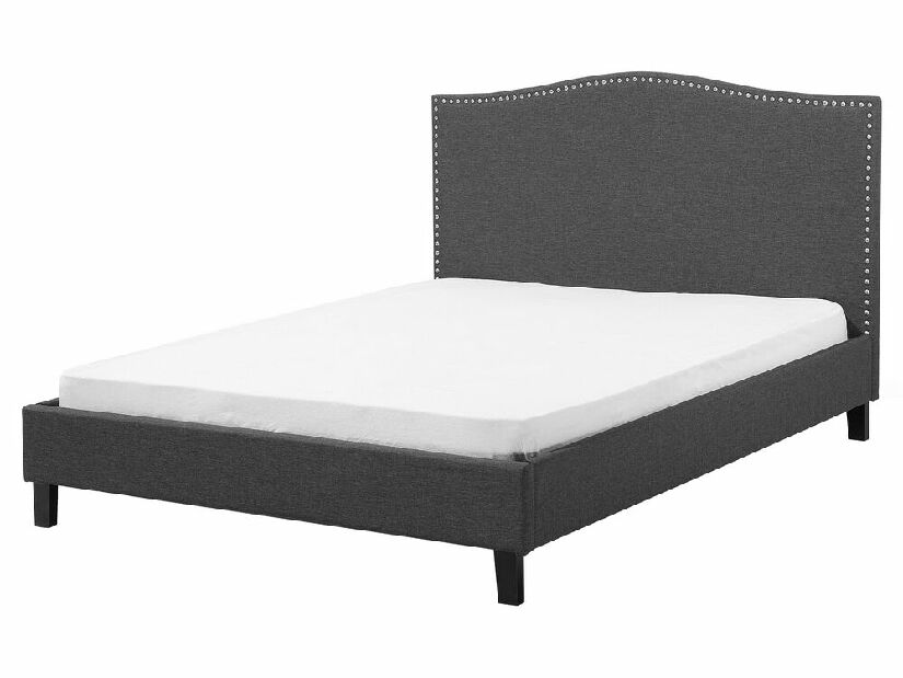 Manželská posteľ 160 cm MONTHY (s roštom a LED osvetlením) (tmavosivá)