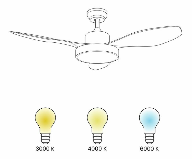 Mennyezeti ventilátor lámpával Brunilda (ezüst)