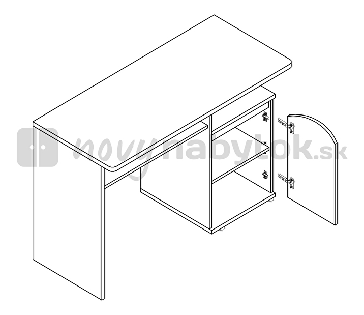 PC stolík Ordo ORDT21 *výpredaj