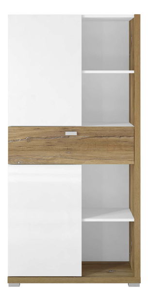 Comodă Laree Typ 44 (Stejar flagstaff + Alb lucios)