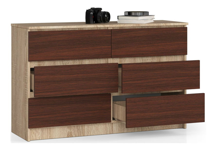 Comodă Kapil (stejar sonoma + wenge)