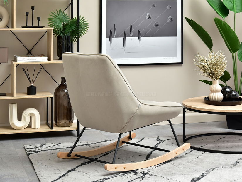 Kreslo Bertie (béžová + buk čierny)