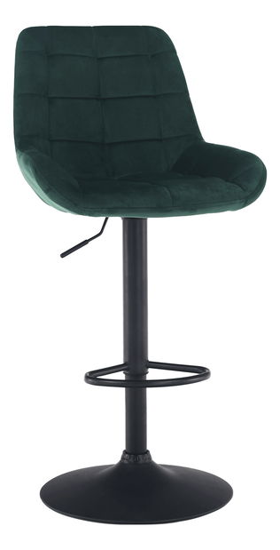 Barová stolička Chelsey (tmavozelená + čierna)