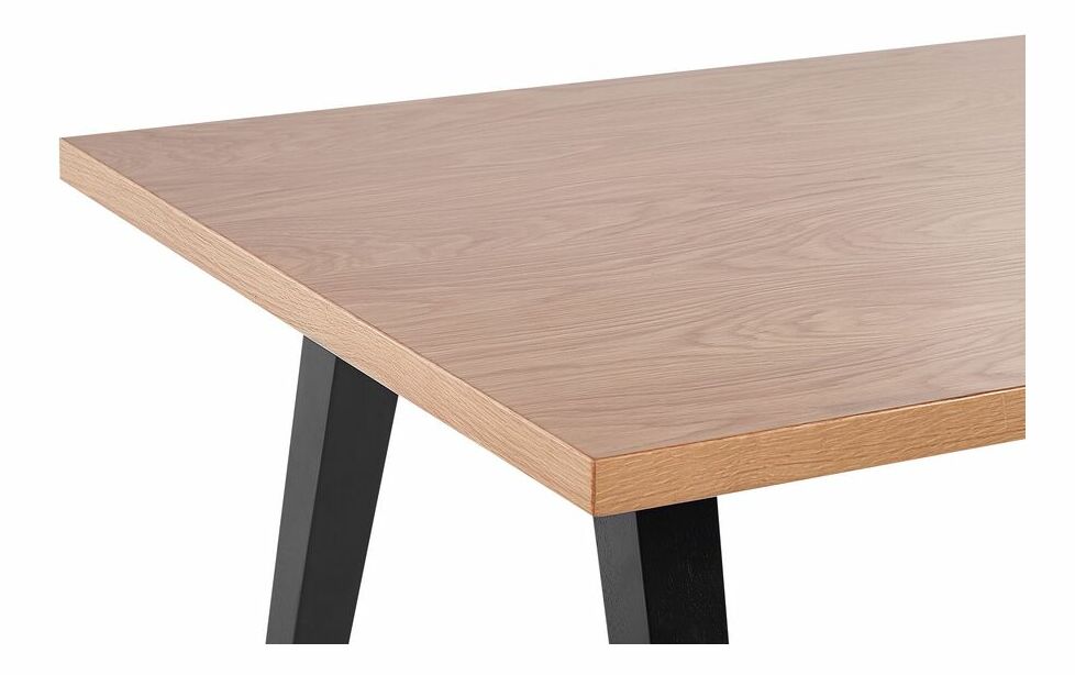 Masă de sufragerie Lenza (lemn deschis + Negru)