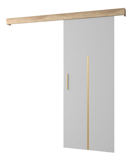 Klizna vrata 90 cm Sharlene X (bijela mat + hrast sonoma + zlatna)