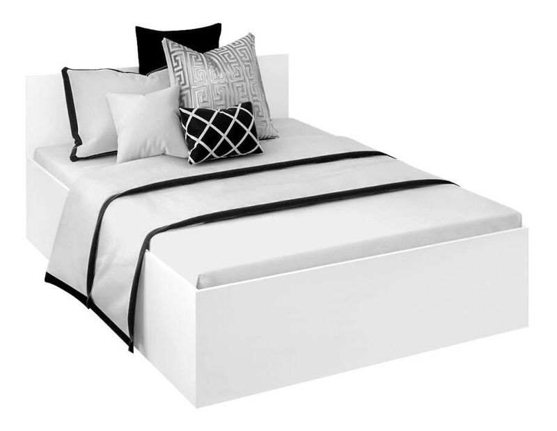 Pat matrimonial 140 cm Discutibles (alb) (cu somieră) (cu sp. depozitare)